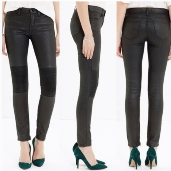 Madewell Skinny Skinny Racetrack Moto Jeans Black - Picture 2 of 12